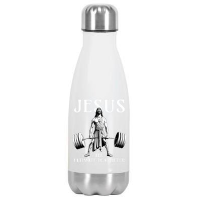 Jesus The Ultimate Deadlifter Funny Christian Gym Gift Stainless Steel Insulated Water Bottle