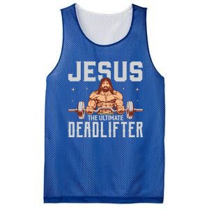 Jesus The Ultimate Deadlifter Gift Lifting Workout Gym Gift Mesh Reversible Basketball Jersey Tank