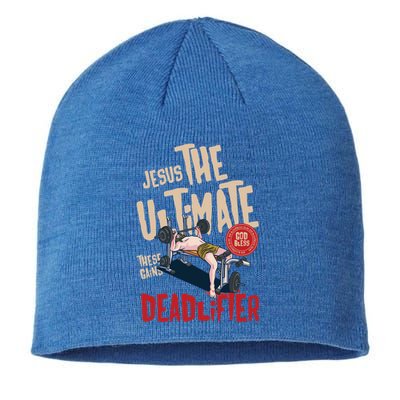 Jesus The Ultimate Deadlifter Weightlifting Christmas Great Gift Sustainable Beanie