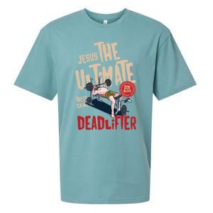 Jesus The Ultimate Deadlifter Weightlifting Christmas Great Gift Sueded Cloud Jersey T-Shirt