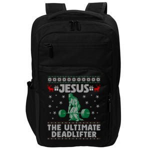 Jesus The Ultimate Deadlifter Christmas Ugly Gift Impact Tech Backpack