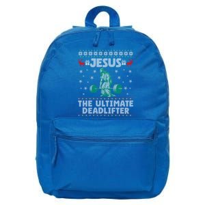 Jesus The Ultimate Deadlifter Christmas Ugly Gift 16 in Basic Backpack