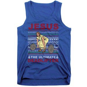 Jesus The Ultimate Deadlifter Funny Christian Gym Gift Tank Top