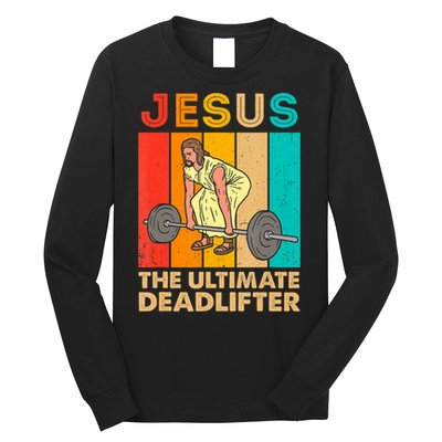 Jesus The Ultimate Deadlifter Vintage Gym Christian Long Sleeve Shirt
