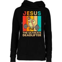 Jesus The Ultimate Deadlifter Vintage Gym Christian Womens Funnel Neck Pullover Hood