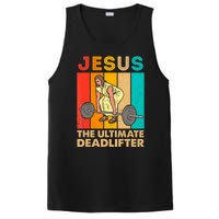 Jesus The Ultimate Deadlifter Vintage Gym Christian PosiCharge Competitor Tank