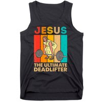 Jesus The Ultimate Deadlifter Vintage Gym Christian Tank Top