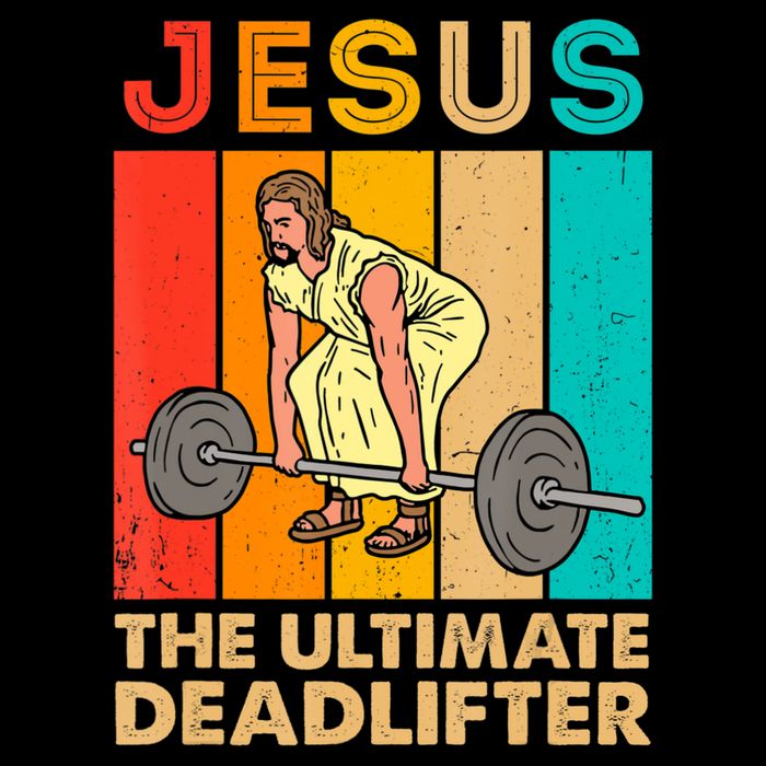 Jesus The Ultimate Deadlifter Vintage Gym Christian Kids T-Shirt