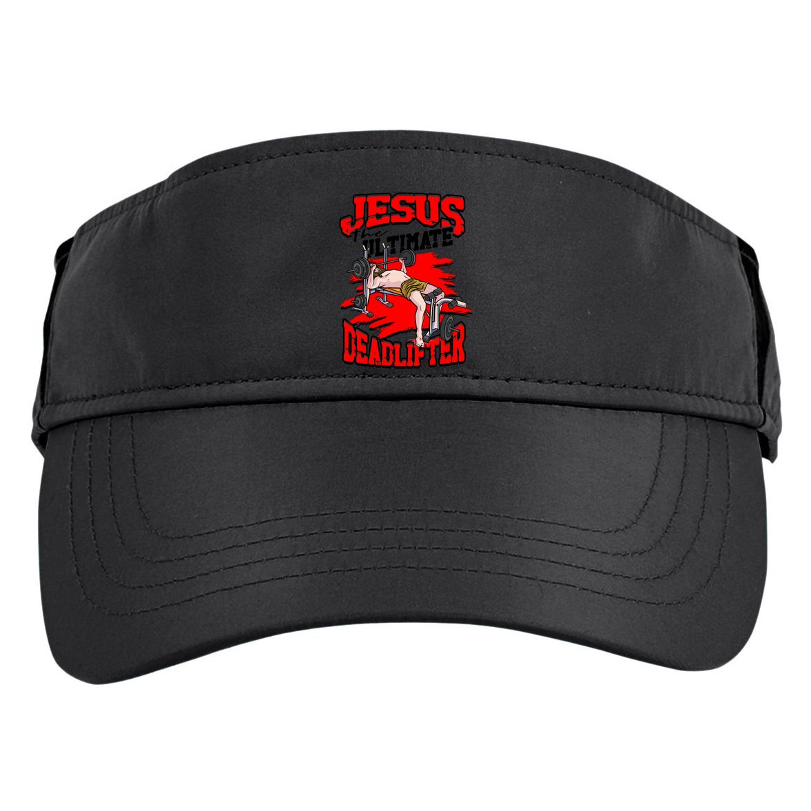 Jesus The Ultimate Deadlifter Msucle Deadlifting Funny Gift Adult Drive Performance Visor