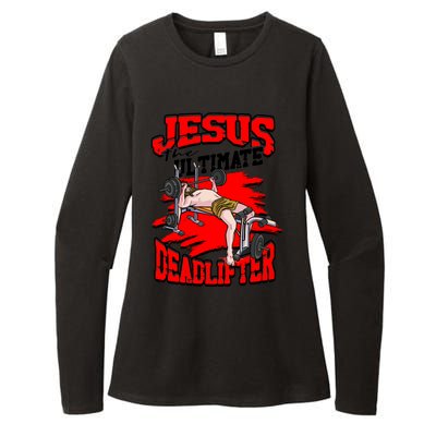 Jesus The Ultimate Deadlifter Msucle Deadlifting Funny Gift Womens CVC Long Sleeve Shirt