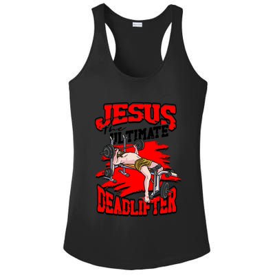 Jesus The Ultimate Deadlifter Msucle Deadlifting Funny Gift Ladies PosiCharge Competitor Racerback Tank
