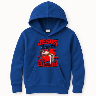 Jesus The Ultimate Deadlifter Msucle Deadlifting Funny Gift Kids Hoodie