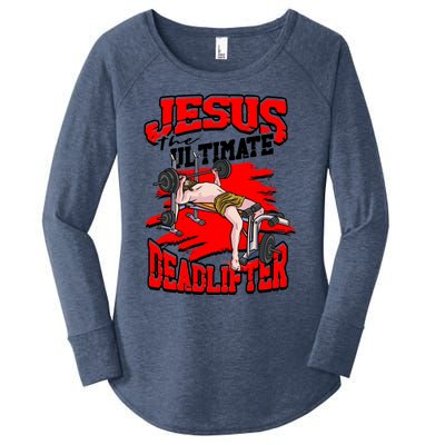 Jesus The Ultimate Deadlifter Msucle Deadlifting Funny Gift Women's Perfect Tri Tunic Long Sleeve Shirt