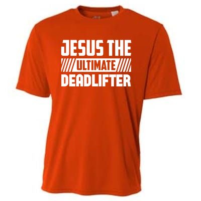 Jesus The Ultimate Deadlifter Is Funny Jesus Lifting Gym Cool Gift Cooling Performance Crew T-Shirt