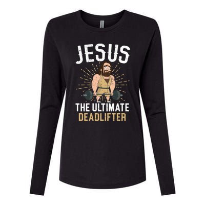 Jesus The Ultimate Deadlifter Religious Christian Believer Cool Gift Womens Cotton Relaxed Long Sleeve T-Shirt