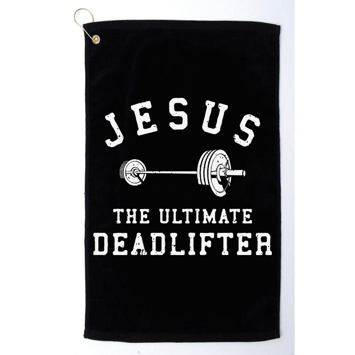 Jesus The Ultimate Deadlifter Christian Gym Workout Exercise Golf Towel