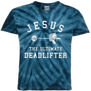 Jesus The Ultimate Deadlifter Christian Gym Workout Exercise Kids Tie-Dye T-Shirt