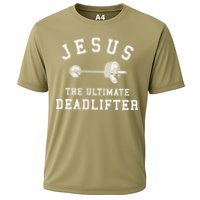 Jesus The Ultimate Deadlifter Christian Gym Workout Exercise Cooling Performance Crew T-Shirt