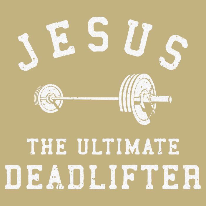 Jesus The Ultimate Deadlifter Christian Gym Workout Exercise Cooling Performance Crew T-Shirt