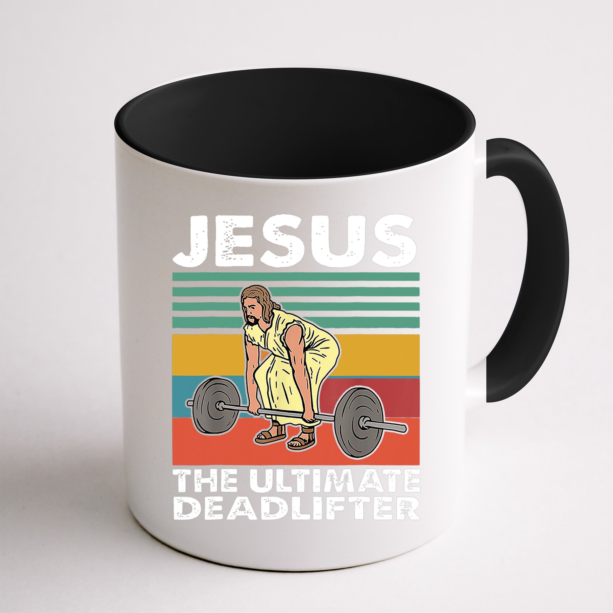 Jesus The Ultimate Deadlifter Funny Jesus Lifting Gym Mug