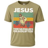 Jesus The Ultimate Deadlifter Funny Jesus Lifting Gym Cooling Performance Crew T-Shirt