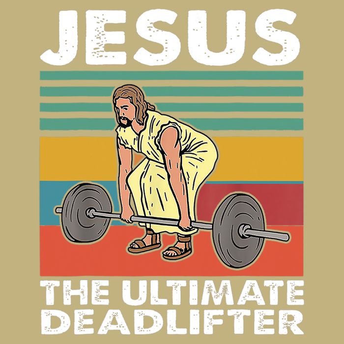 Jesus The Ultimate Deadlifter Funny Jesus Lifting Gym Cooling Performance Crew T-Shirt