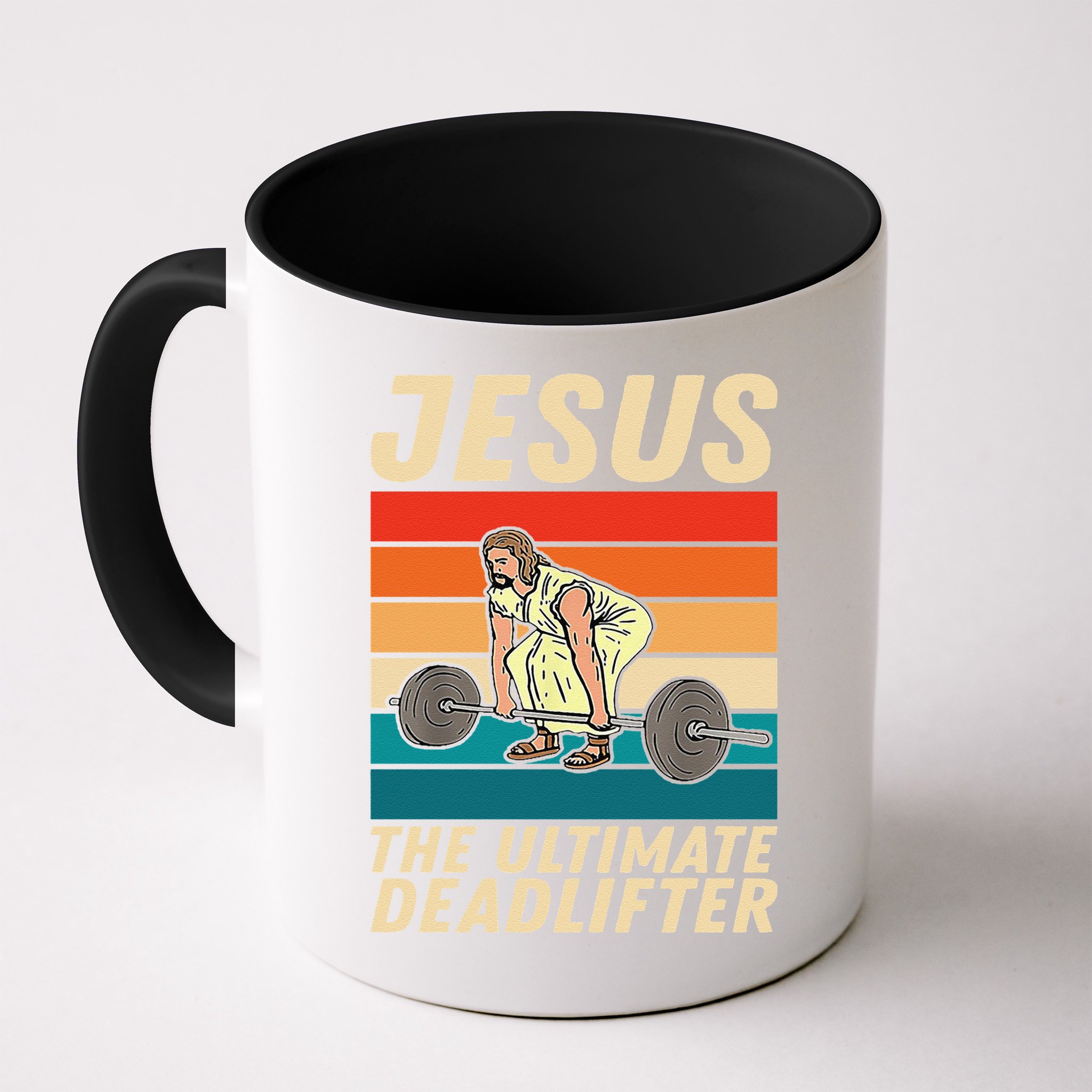 Jesus The Ultimate Deadlifter Funny Vintage Gym Christian Mug