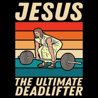 Jesus The Ultimate Deadlifter Funny Vintage Gym Christian Baby Bodysuit