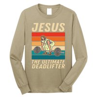 Jesus The Ultimate Deadlifter Funny Vintage Gym Christian Long Sleeve Shirt