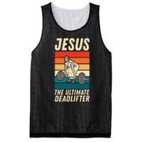 Jesus The Ultimate Deadlifter Funny Vintage Gym Christian Sweat Mesh Reversible Basketball Jersey Tank