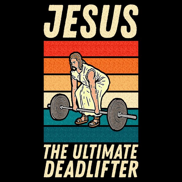 Jesus The Ultimate Deadlifter Funny Vintage Gym Christian Sweat Baby Bodysuit