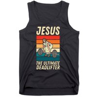 Jesus The Ultimate Deadlifter Funny Vintage Gym Christian Sweat Tank Top