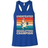 Jesus The Ultimate Deadlifter Funny Vintage Gym Christian Gift Women's Racerback Tank