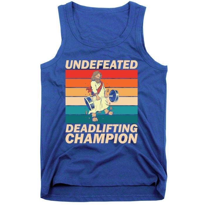 Jesus The Ultimate Deadlifter Funny Vintage Gym Christian Gift Tank Top