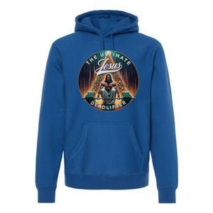 Jesus The Ultimate Deadlifter Christmas Gym Lifting Workout Gift Premium Hoodie