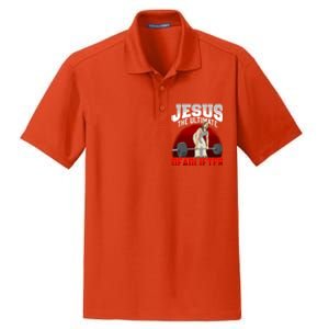 Jesus The Ultimate Deadlifter Meaningful Gift Dry Zone Grid Polo