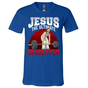 Jesus The Ultimate Deadlifter Meaningful Gift V-Neck T-Shirt