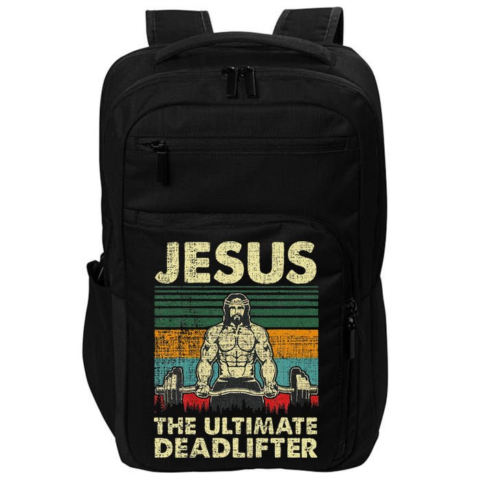 Jesus The Ultimate Deadlifter Funny Christian Workout Jesus Impact Tech Backpack