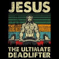 Jesus The Ultimate Deadlifter Funny Christian Workout Jesus 7-Panel Snapback Hat
