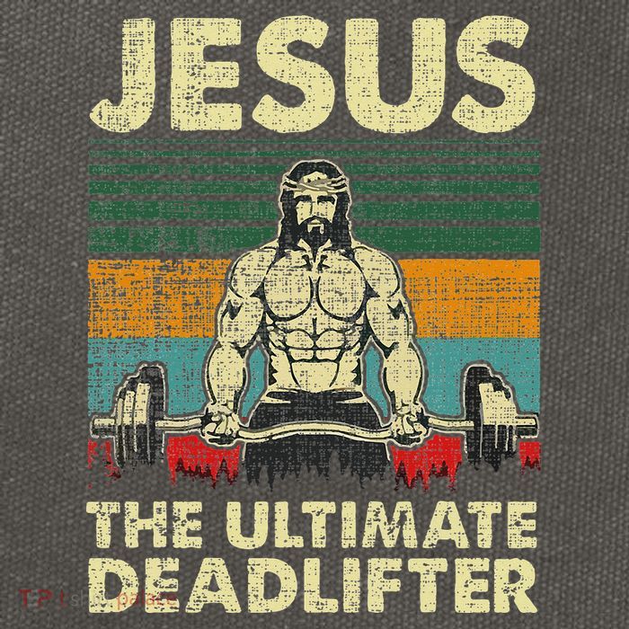 Jesus The Ultimate Deadlifter Funny Christian Workout Jesus Cotton Canvas Backpack