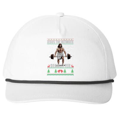 Jesus The Ultimate Deadlifter Ugly Christmas Cool Gift Snapback Five-Panel Rope Hat