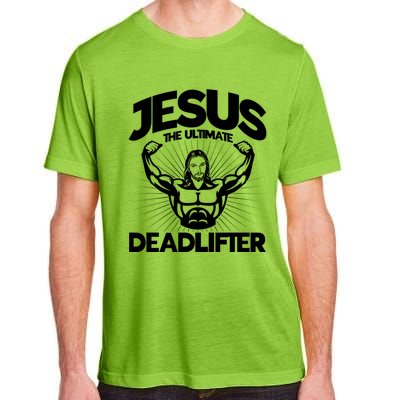 Jesus The Ultimate Deadlifter Workout Christian Gym Great Gift Adult ChromaSoft Performance T-Shirt