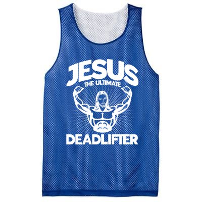 Jesus The Ultimate Deadlifter Workout Christian Gym Great Gift Mesh Reversible Basketball Jersey Tank