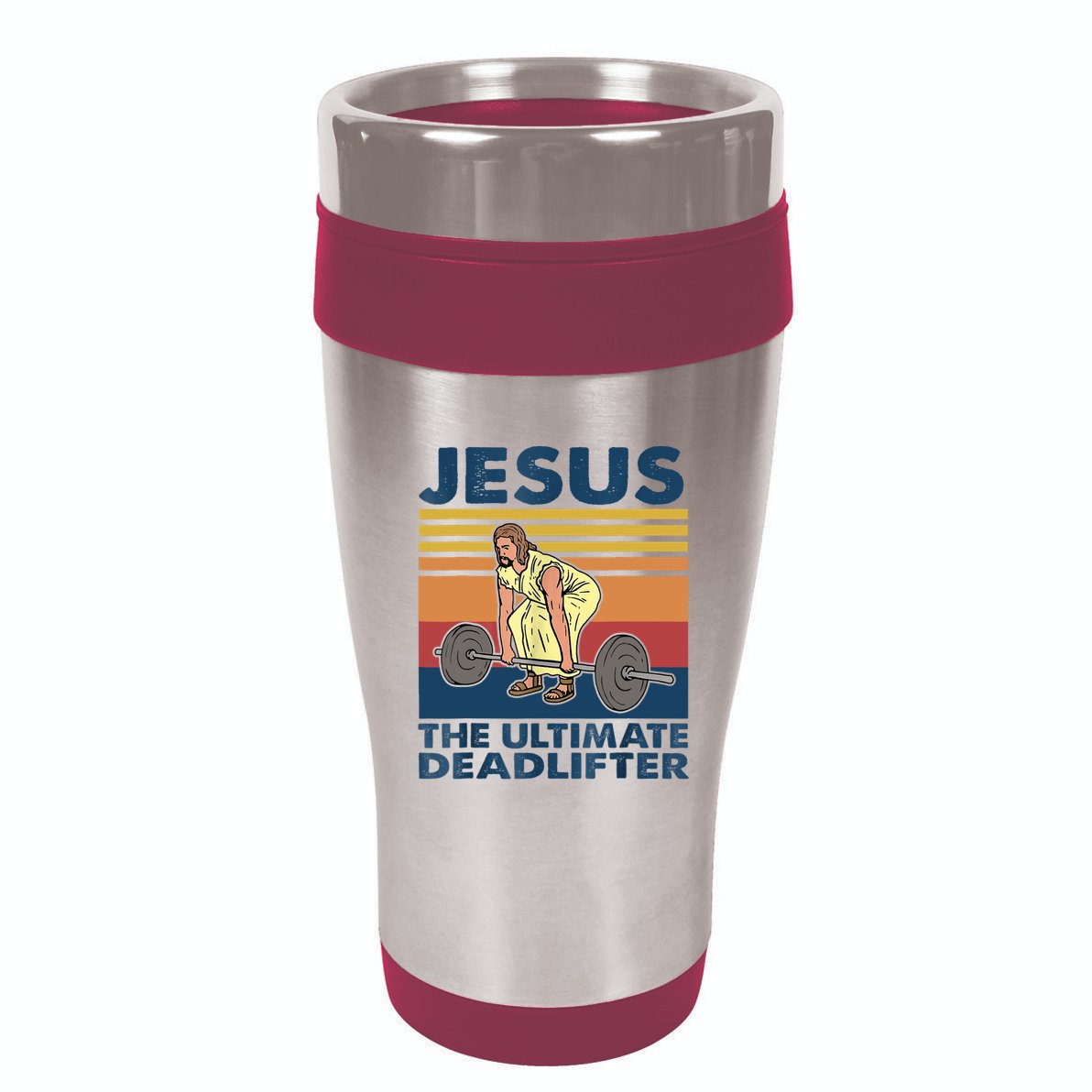 Jesus The Ultimate Deadlifter Funny Vintage Gym Christian 7 Panel Mesh Trucker Snapback Hat