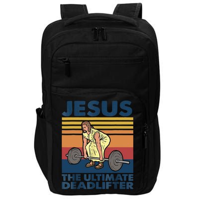 Jesus The Ultimate Deadlifter Funny Vintage Gym Christian Impact Tech Backpack