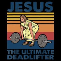 Jesus The Ultimate Deadlifter Funny Vintage Gym Christian Button