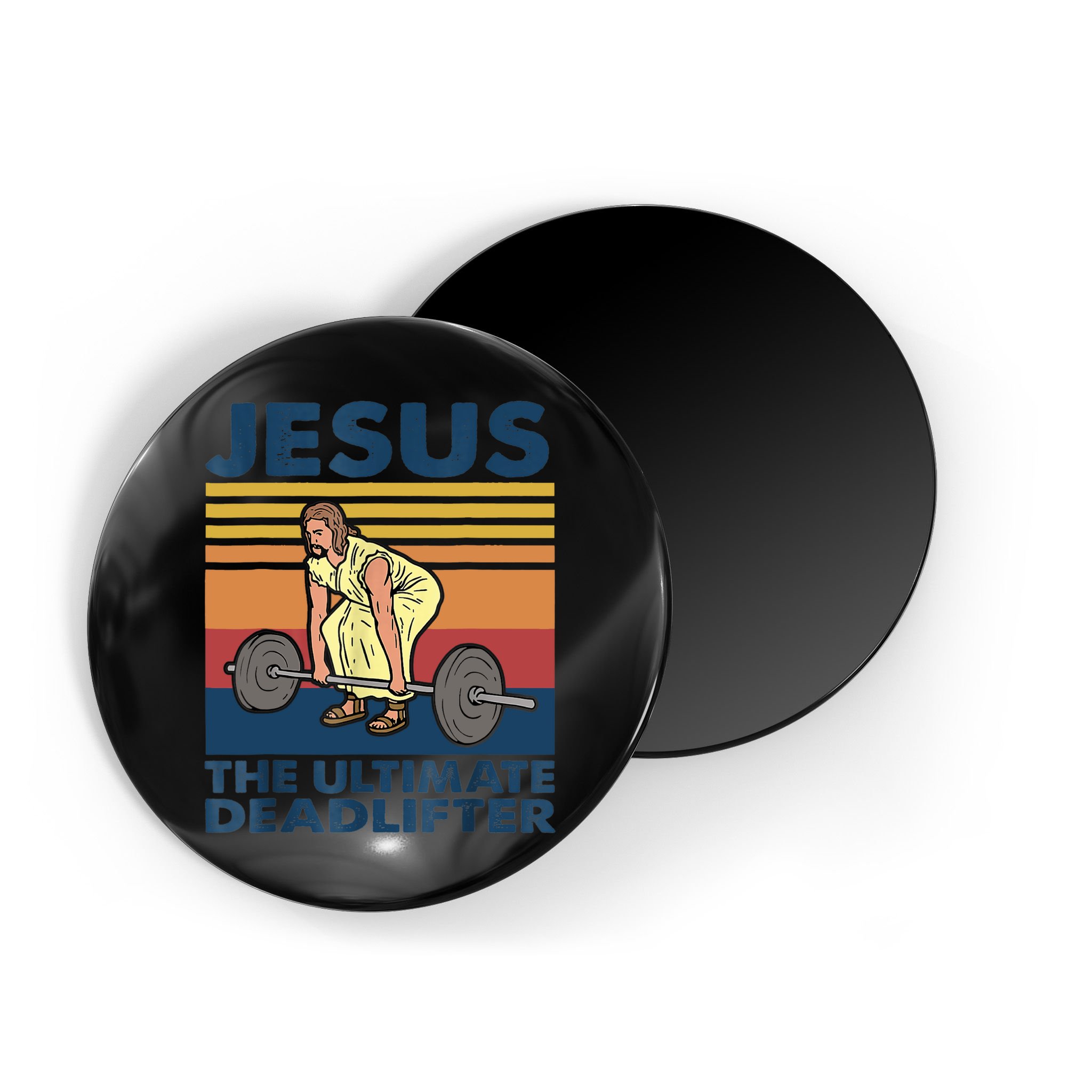 Jesus The Ultimate Deadlifter Funny Vintage Gym Christian Magnet