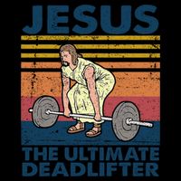 Jesus The Ultimate Deadlifter Funny Vintage Gym Christian Button