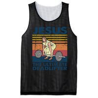 Jesus The Ultimate Deadlifter Funny Vintage Gym Christian Mesh Reversible Basketball Jersey Tank