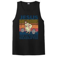 Jesus The Ultimate Deadlifter Funny Vintage Gym Christian PosiCharge Competitor Tank